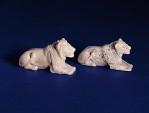 Leeuwenspelstukken, uit graf 1560s, Abydos, ca. 2920-2770 v.Chr.